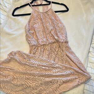 Sweet Storm Pink Lace Maxi Dress